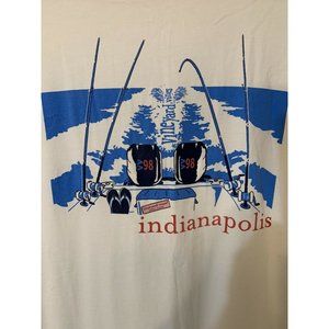 Vtg Vineyard Vines T Shirt 98 Short Sleeve Sz‎ S White Blue Red Indianapolis